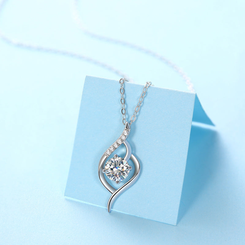 Ein schönes Stadt Luxus Mode Diamant Anhänger Halskette Set mit Mosan Diamant Silber Schmuck
