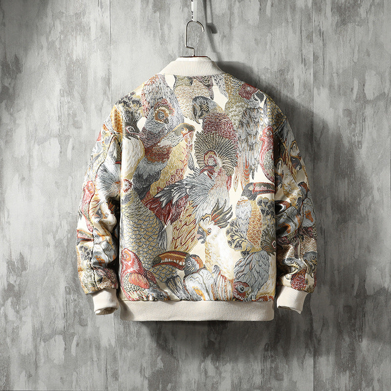 Men's Japanese Style Jacket Large Size Coat Youth Jacket Zipper Stand Collar Long Sleeve Men's Clothing