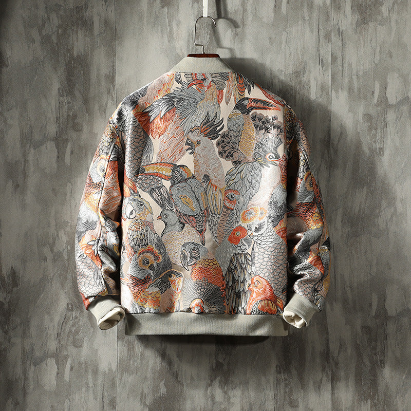 Men's Japanese Style Jacket Large Size Coat Youth Jacket Zipper Stand Collar Long Sleeve Men's Clothing