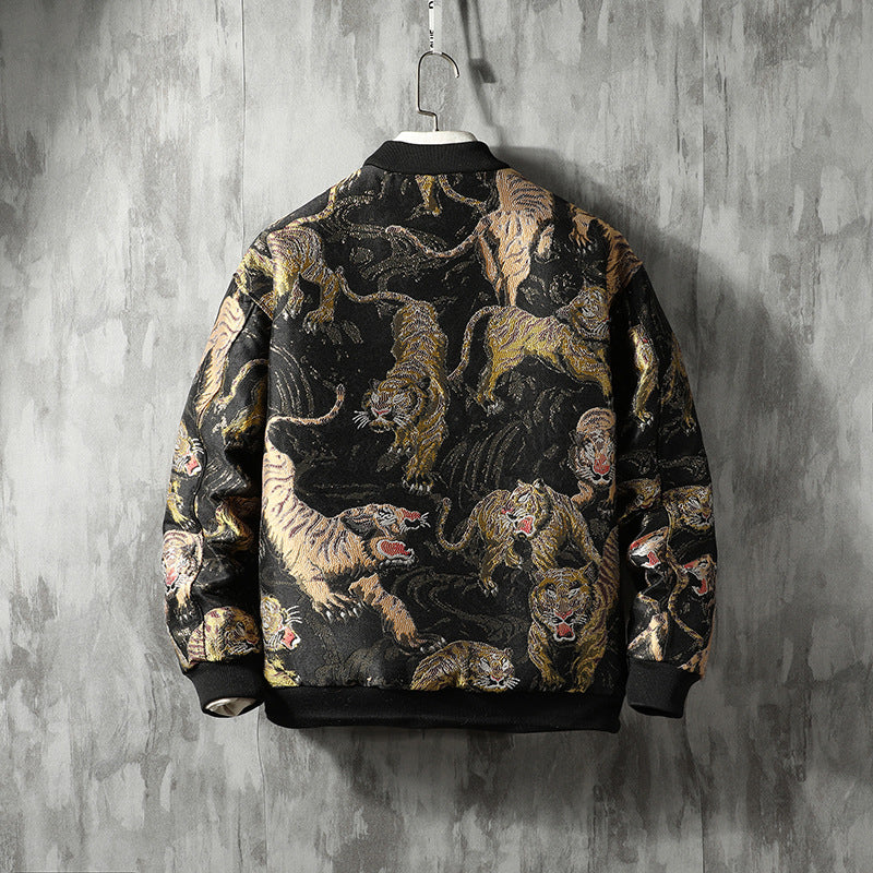 Men's Japanese Style Jacket Large Size Coat Youth Jacket Zipper Stand Collar Long Sleeve Men's Clothing