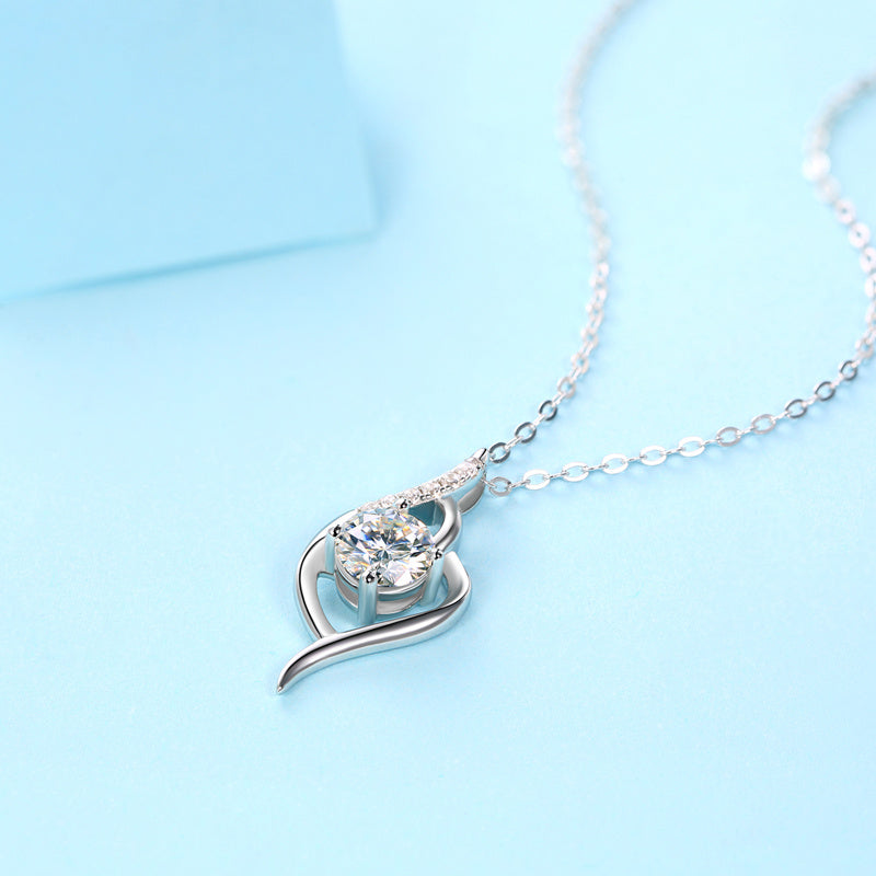 Ein schönes Stadt Luxus Mode Diamant Anhänger Halskette Set mit Mosan Diamant Silber Schmuck