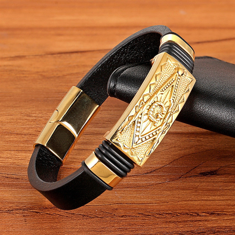 Skorpionarmband Leder Geflochtenes Armband Herren