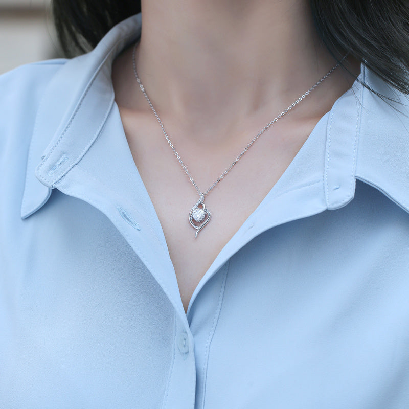 Ein schönes Stadt Luxus Mode Diamant Anhänger Halskette Set mit Mosan Diamant Silber Schmuck