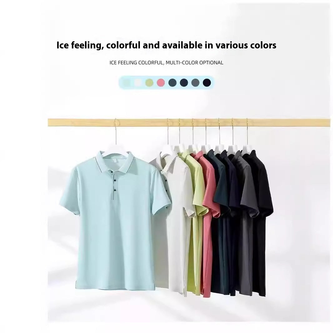 High-end Ice Silk Cool Breathable Light Luxury Temperament Polo Shirt