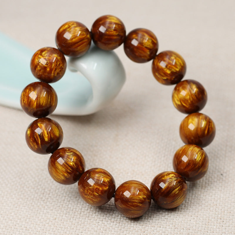 Golden silk sea willow bracelet men