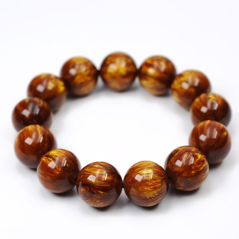Golden silk sea willow bracelet men