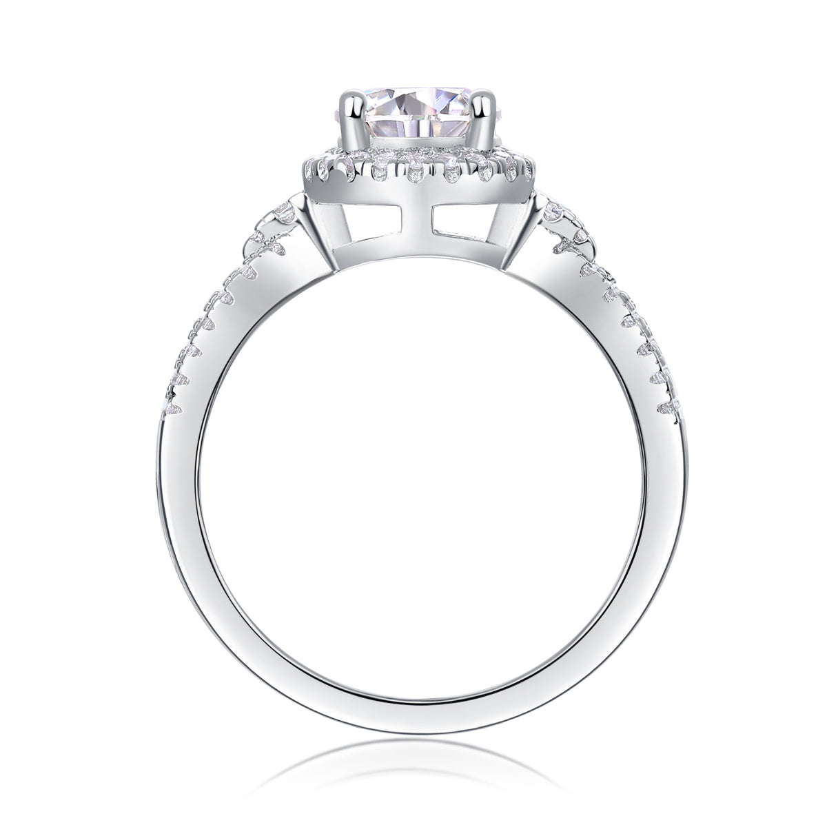 Luxusmode großer Diamant Hochzeitsring mit Moissanit Silberring