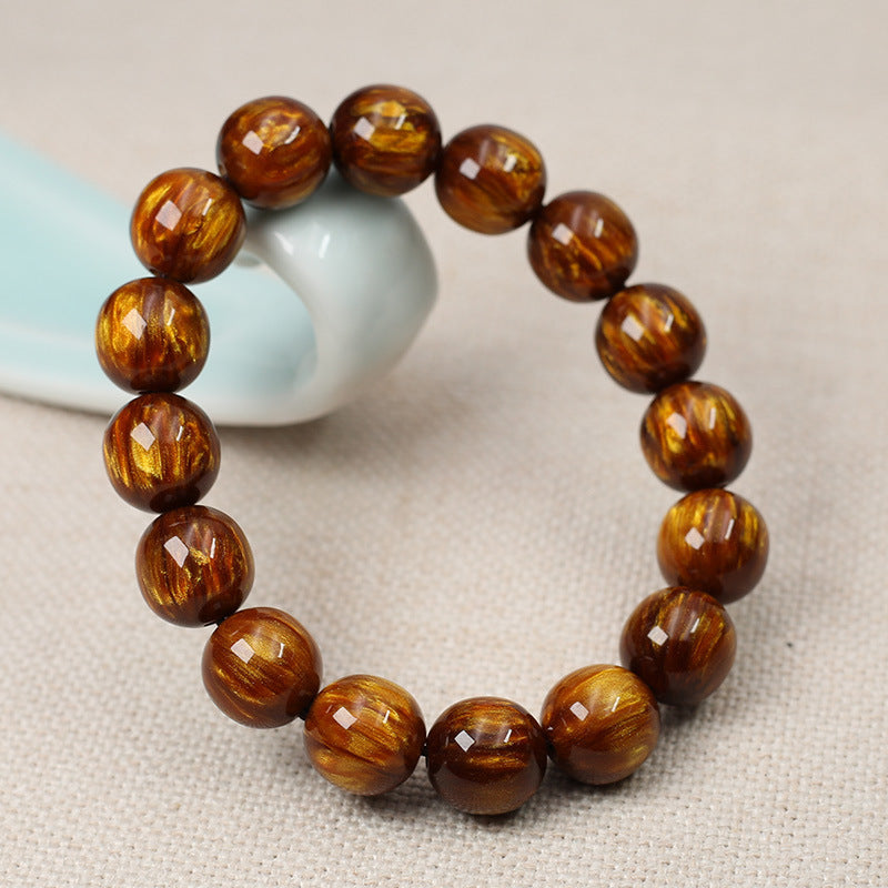 Golden silk sea willow bracelet men