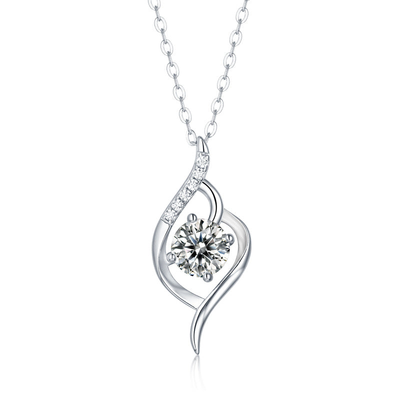 Ein schönes Stadt Luxus Mode Diamant Anhänger Halskette Set mit Mosan Diamant Silber Schmuck