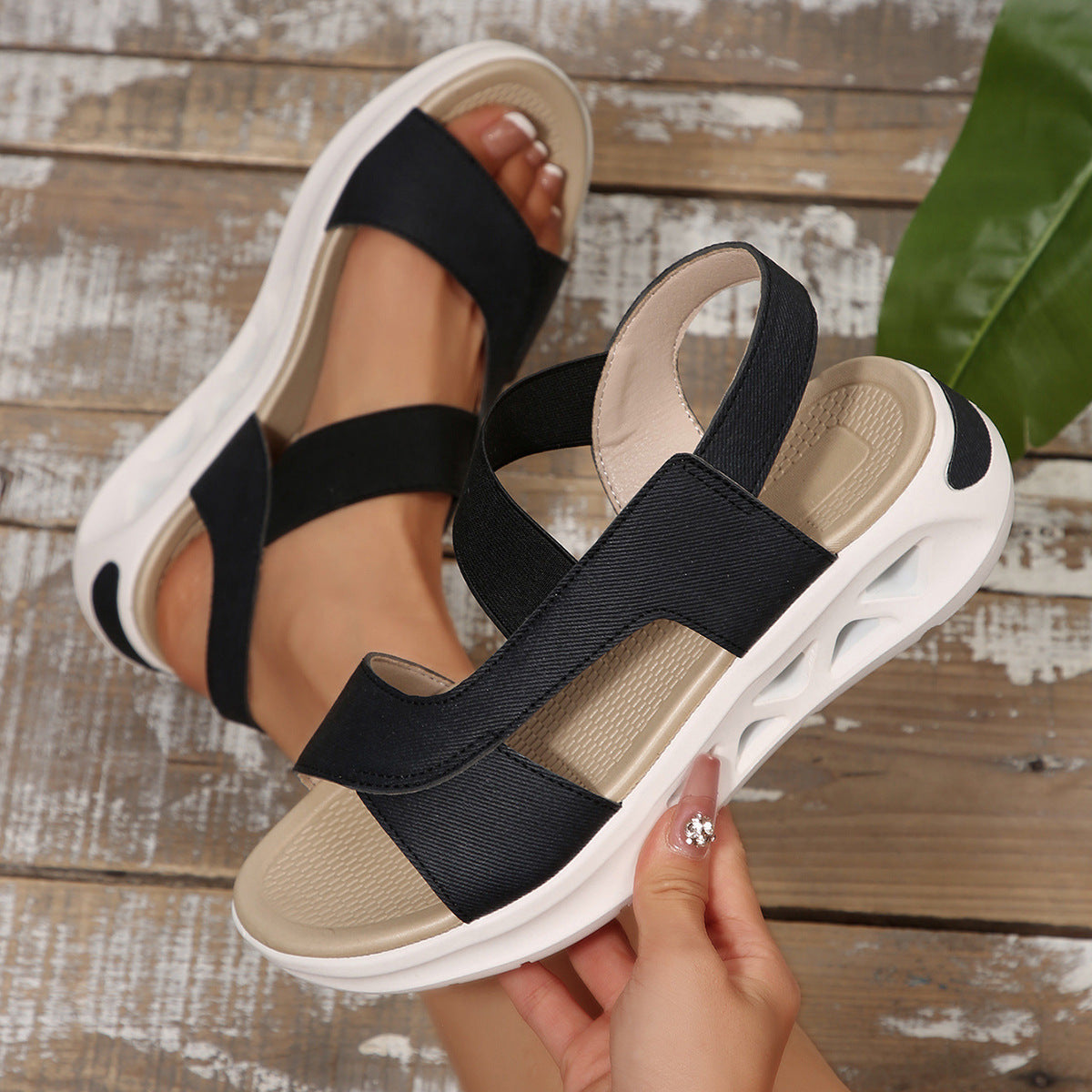 Women's Cloth Platform Beach Sandals