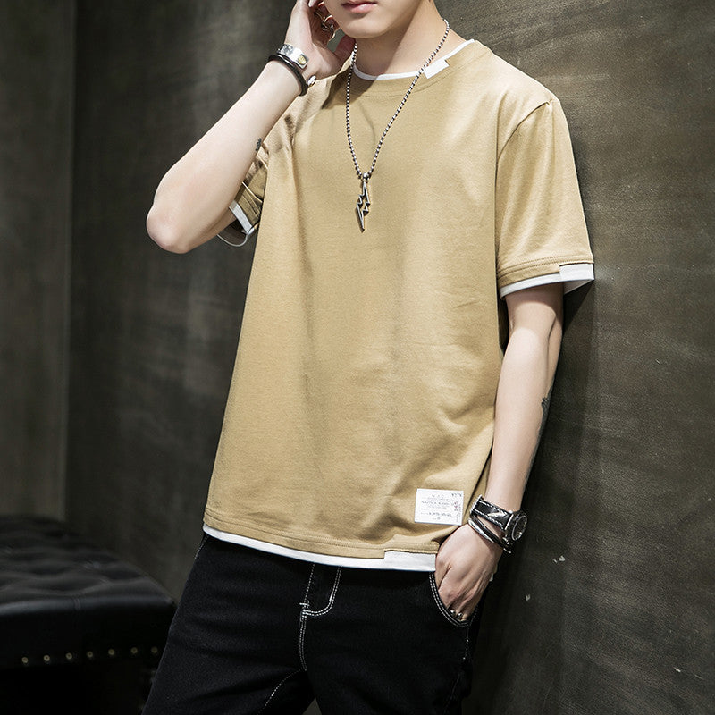 New Summer Pure Cotton T-shirt Short-sleeved T-shirt Men's Top Clothes
