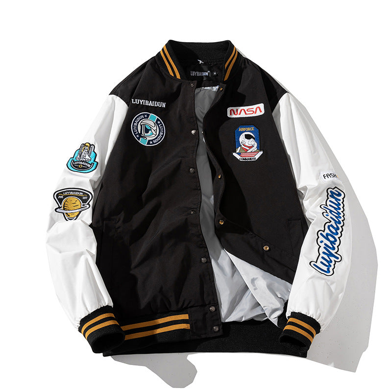 24 Wear New Autumn And Winter NASA Co-branded Baseball Uniforms For Men And Women, Loose Casual Jackets, Trendy Brand Pilot Cotton Coats