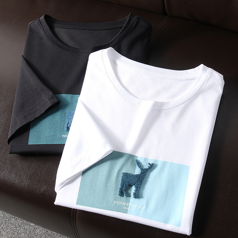 Men's Summer Three-dimensional Printing Round Neck Short Sleeve Casual T-shirt Tide