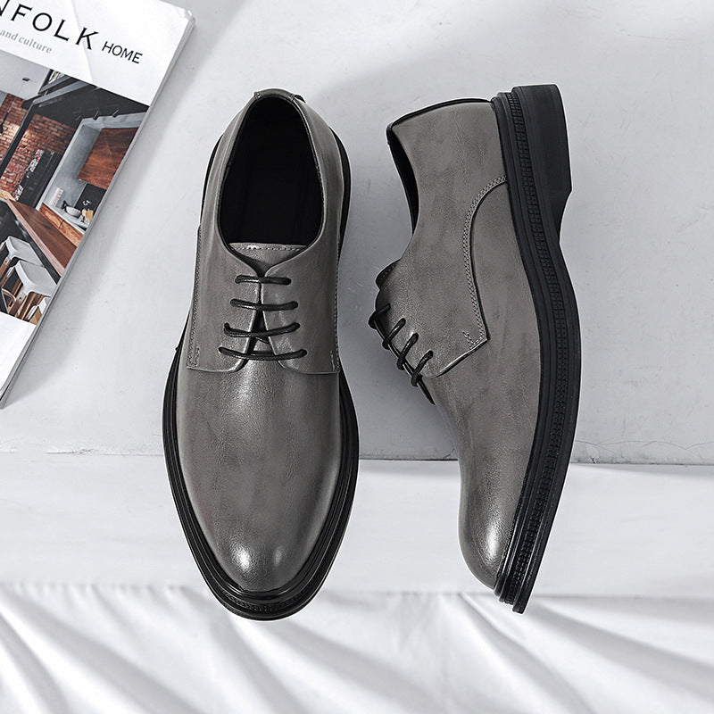 Summer British Phoenix Formal Business Suit Shoes Black Interior Height Increase