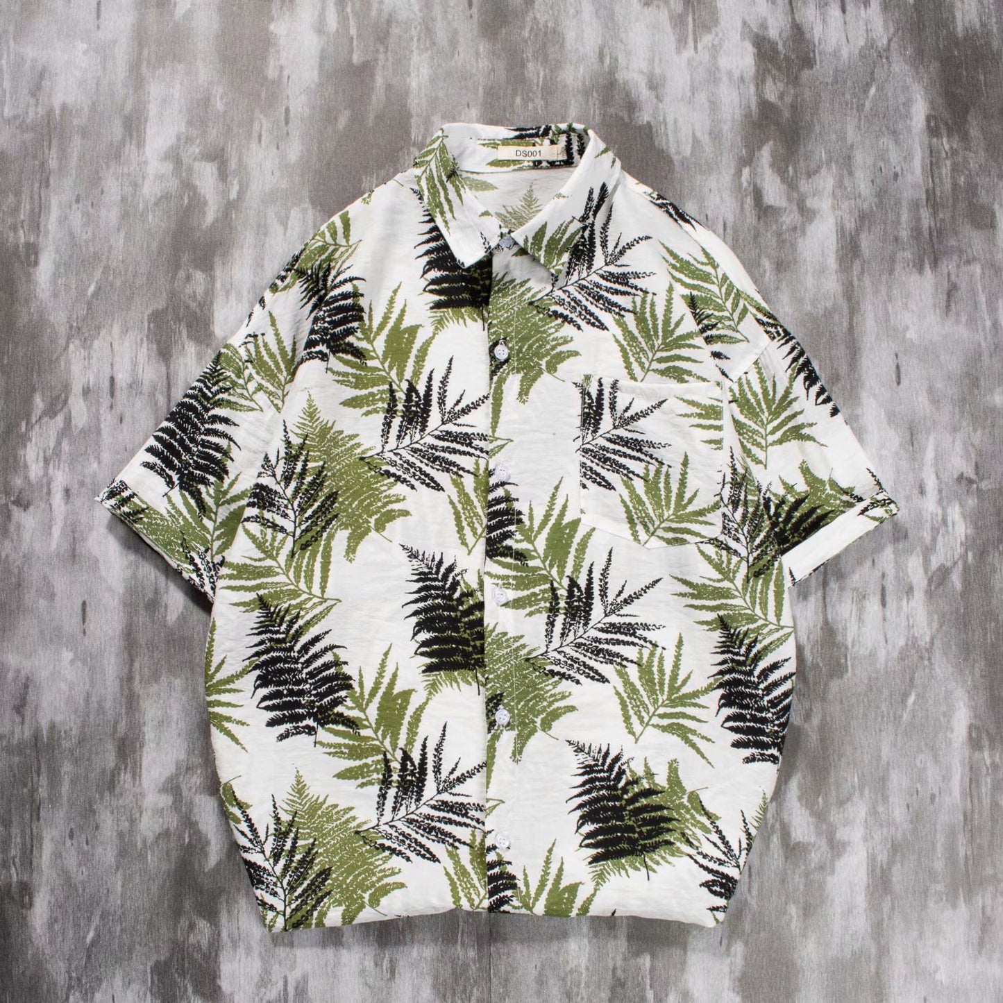 Ins Super Hot Shirt Men's Summer Hawaii Bali Vacation Wind Sleeves Fancy Hainan Island Beach Village Clothing Trend