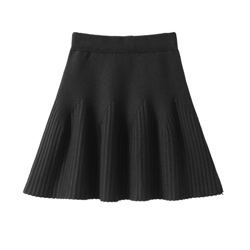 Knitted Skirt A-line High-waisted Hip-covering Short Skirt With Large Hem Ins Super Popular Korean Woolen Skirt Autumn And Winter New Style 2023