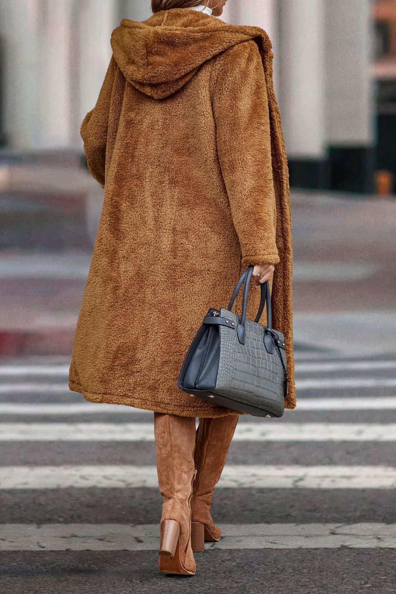 Amazon Cross-border Supply 2022 Autumn And Winter Long Solid Color Long-sleeved Woolen Women's Jacket DWT2207099-XM