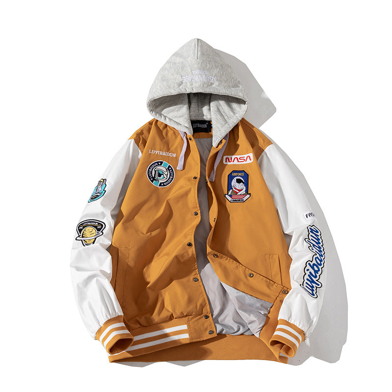24 Wear New Autumn And Winter NASA Co-branded Baseball Uniforms For Men And Women, Loose Casual Jackets, Trendy Brand Pilot Cotton Coats