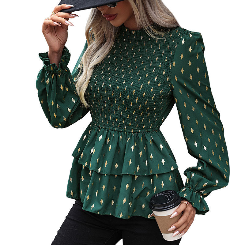 Autumn New Fashion Women's Clothing European And American Slim Shirt Long-sleeved Women