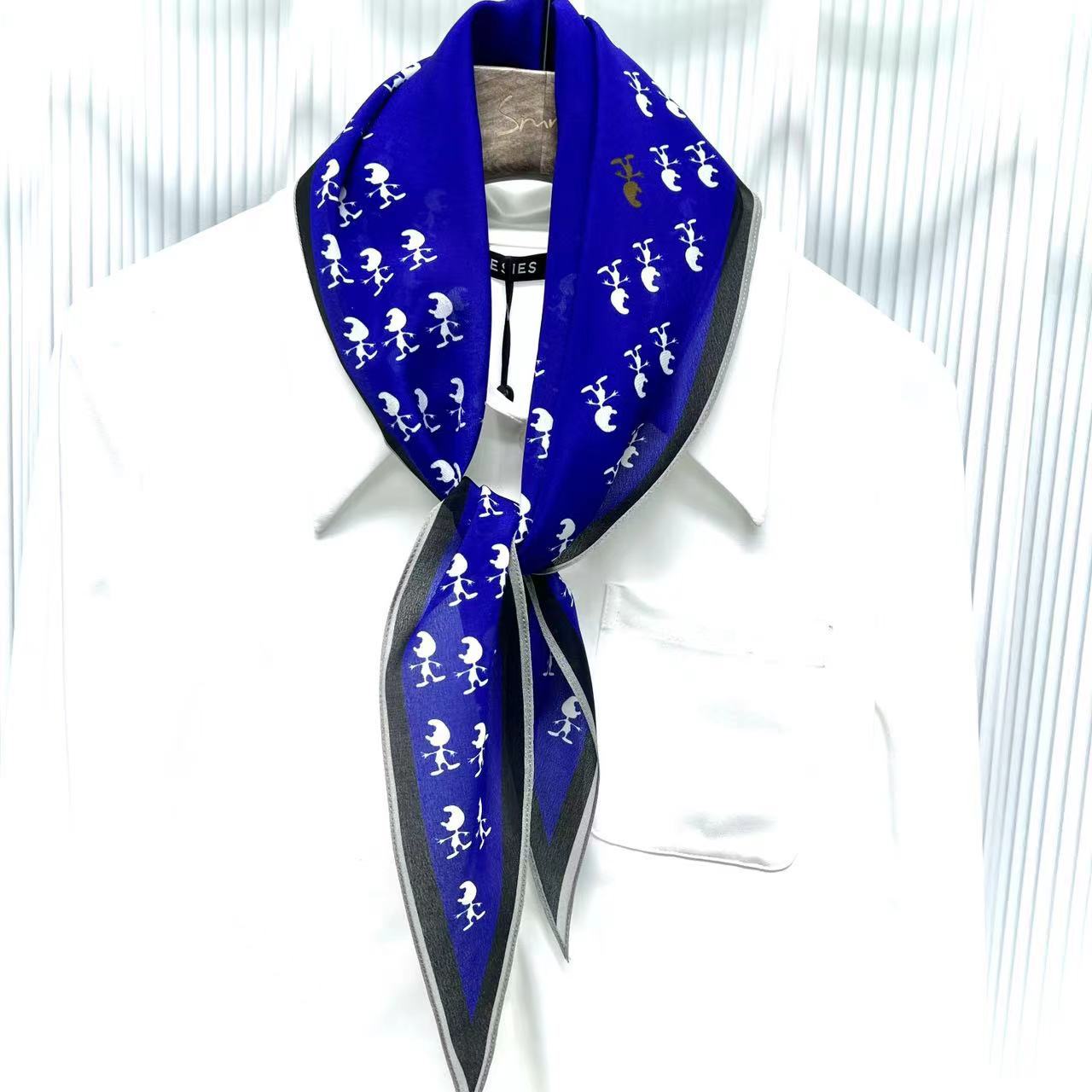 Diamond Neckerchief Crepe De Chine Scarf