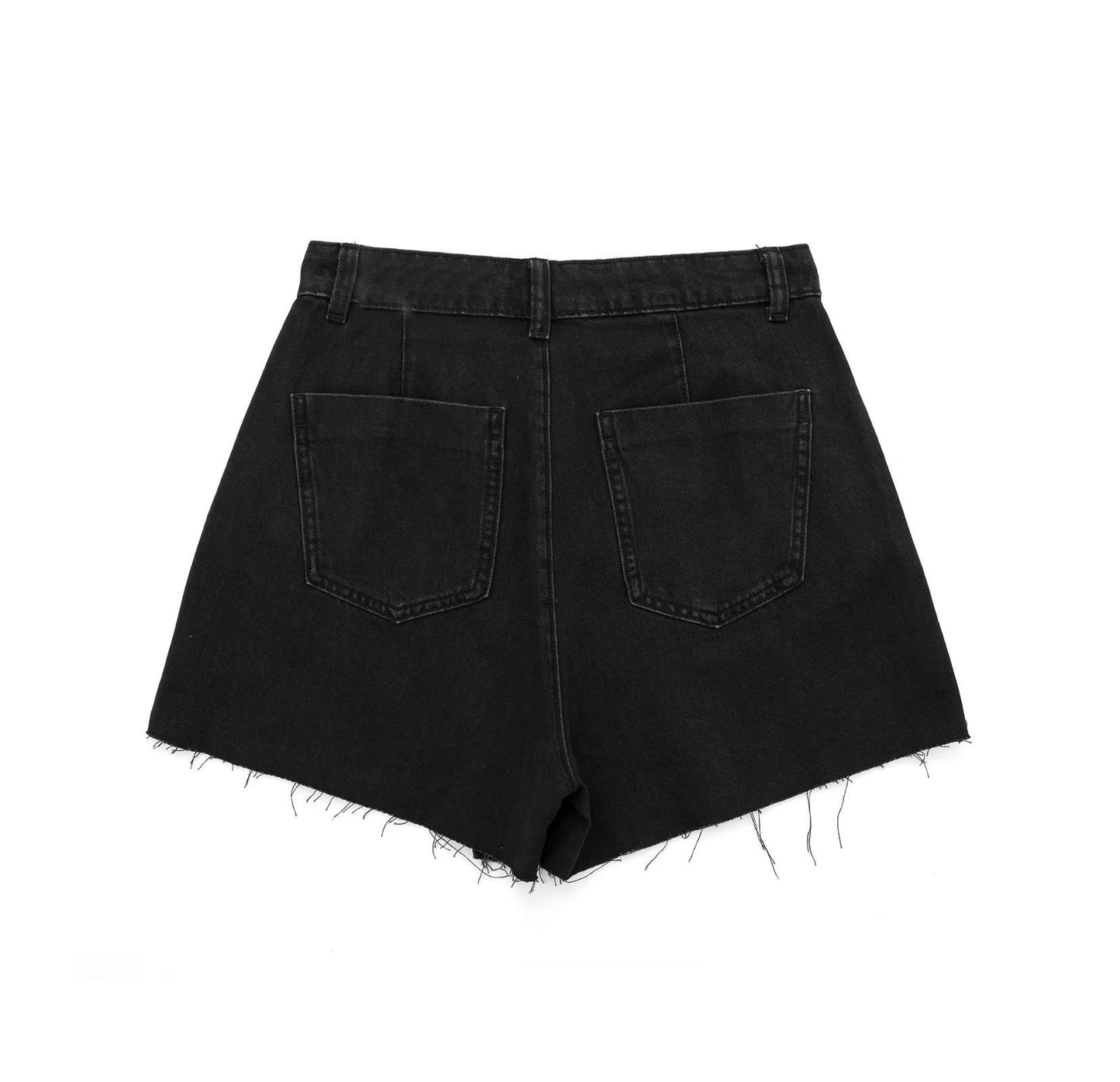 European And American Style High Waist Slimming Decorated Row Button Double Breasted Culottes
