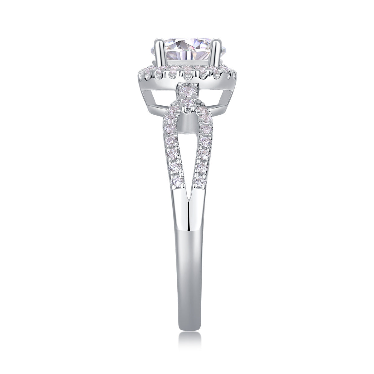 Luxusmode großer Diamant Hochzeitsring mit Moissanit Silberring