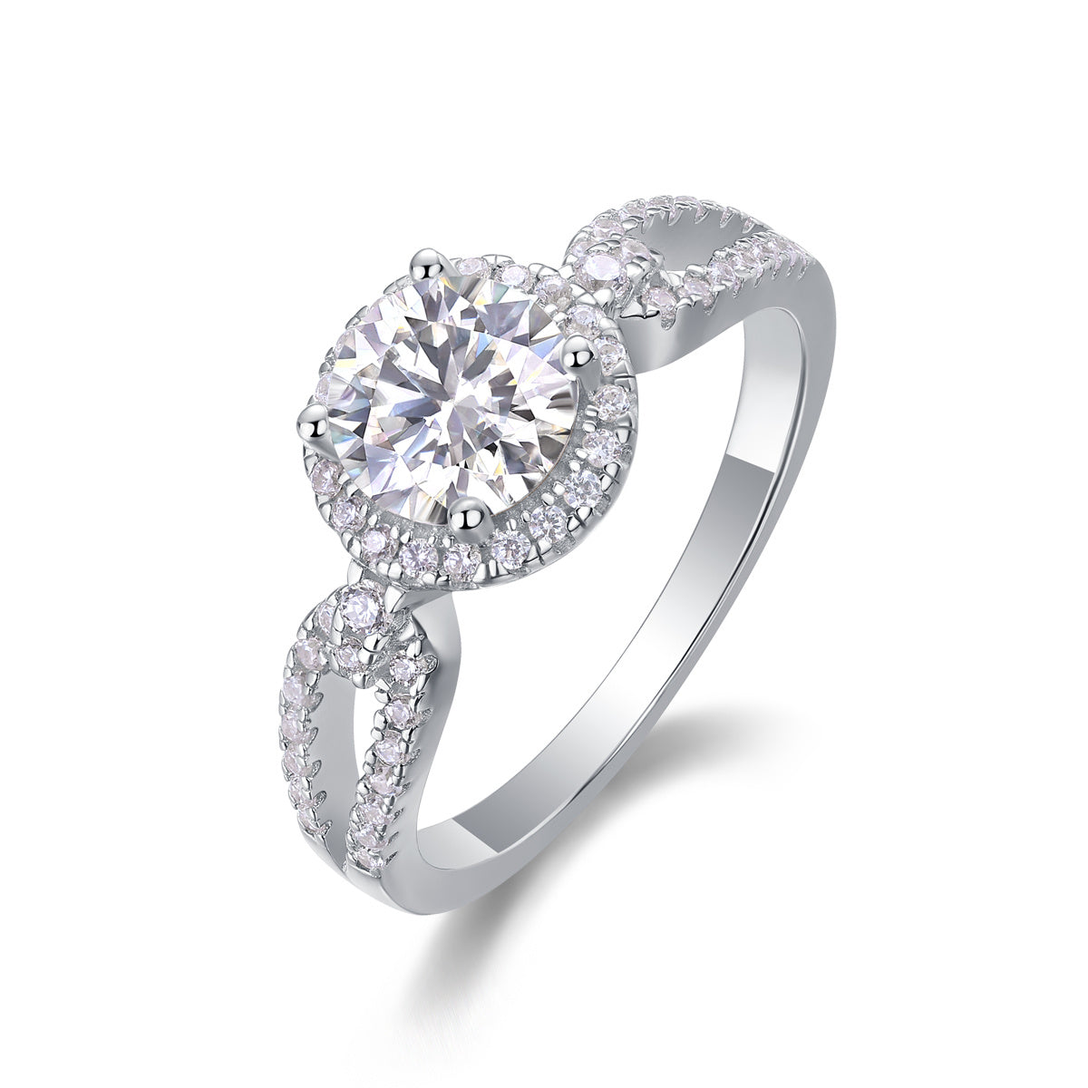 Luxusmode großer Diamant Hochzeitsring mit Moissanit Silberring