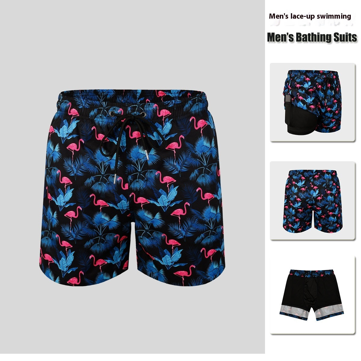 Men's Double-layer Swimming Trunks Anti-embarrassment XL Mens