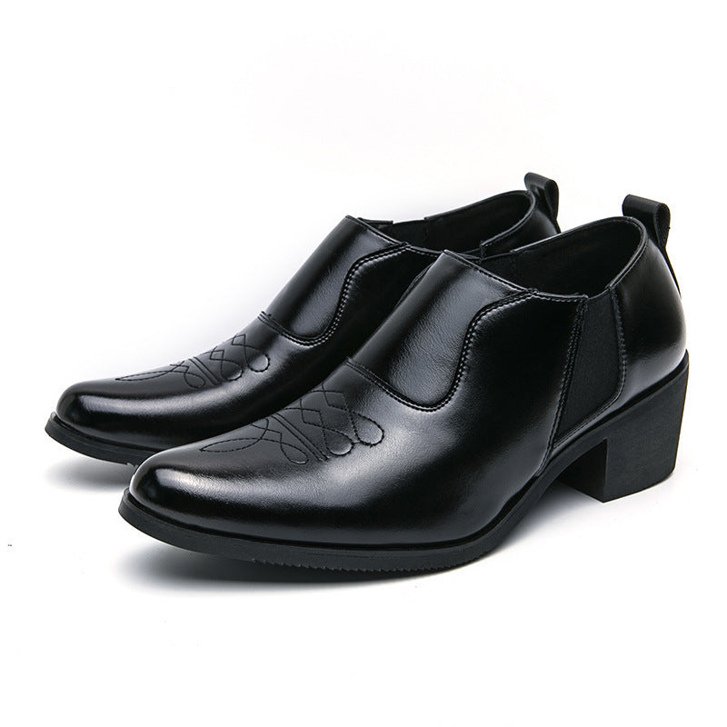 Fashion Men's Business Formal Platform Height Increasing Leather Shoes
