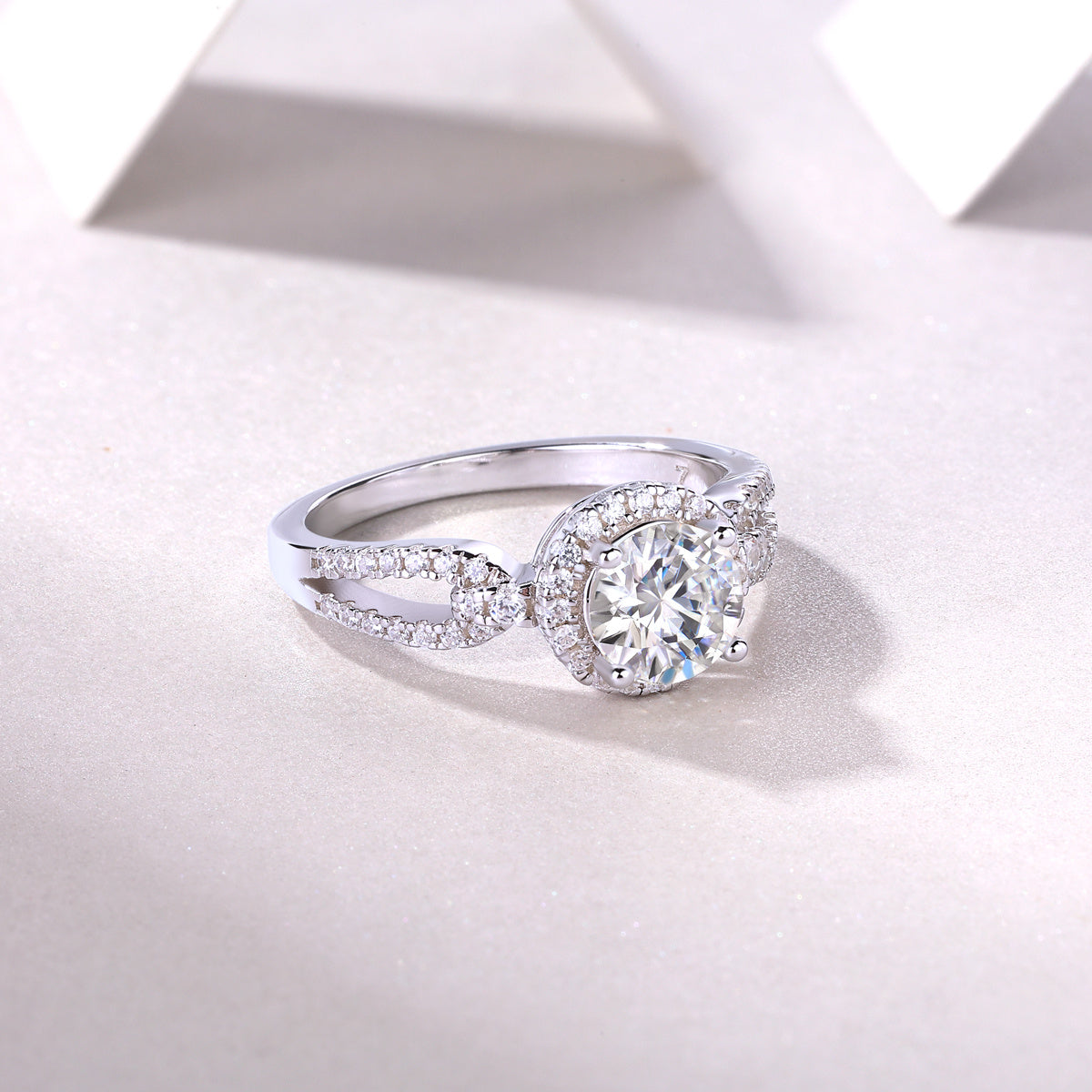 Luxusmode großer Diamant Hochzeitsring mit Moissanit Silberring