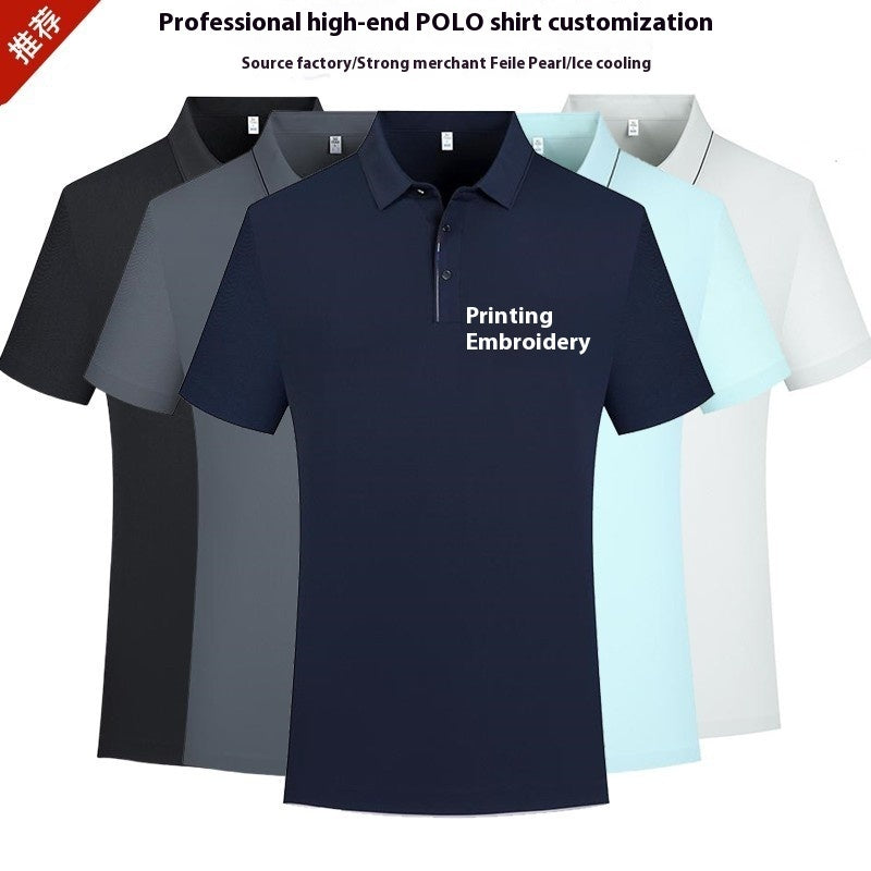 High-end Ice Silk Cool Breathable Light Luxury Temperament Polo Shirt