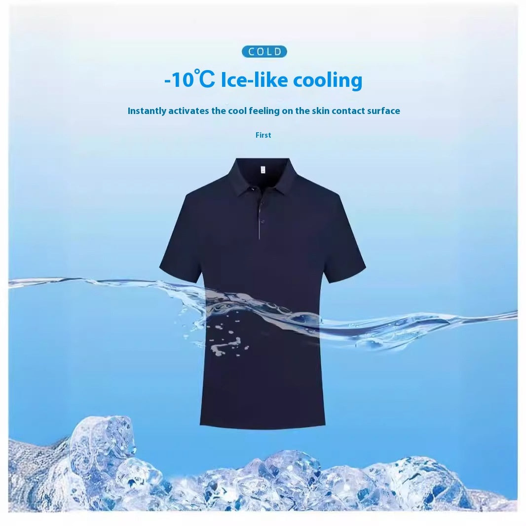 High-end Ice Silk Cool Breathable Light Luxury Temperament Polo Shirt