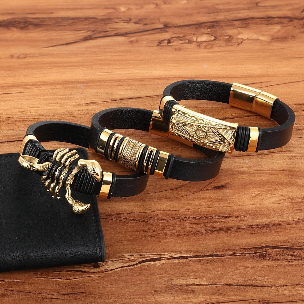 Skorpionarmband Leder Geflochtenes Armband Herren