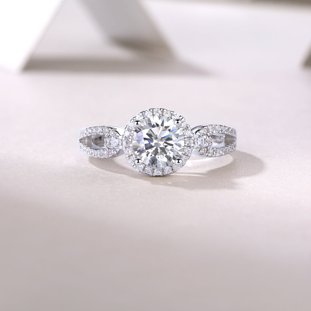 Luxusmode großer Diamant Hochzeitsring mit Moissanit Silberring