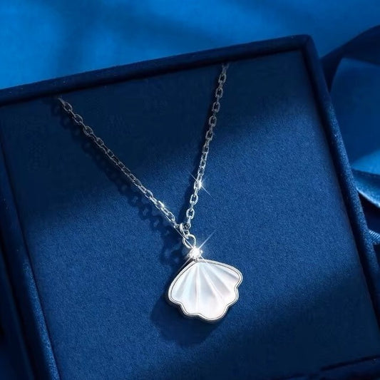 S999 Sterlingsilber Muschel Halskette für Frauen Ins Einfache Schlüsselbein Kette