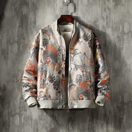 Men&#039;s Japanese Style Jacket Large Size Coat Youth Jacket Zipper Stand Collar Long Sleeve Men&#039;s Clothing