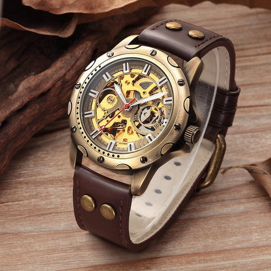 Retro Skelett Mechanische Uhr Top Automatische Mechanische Uhr