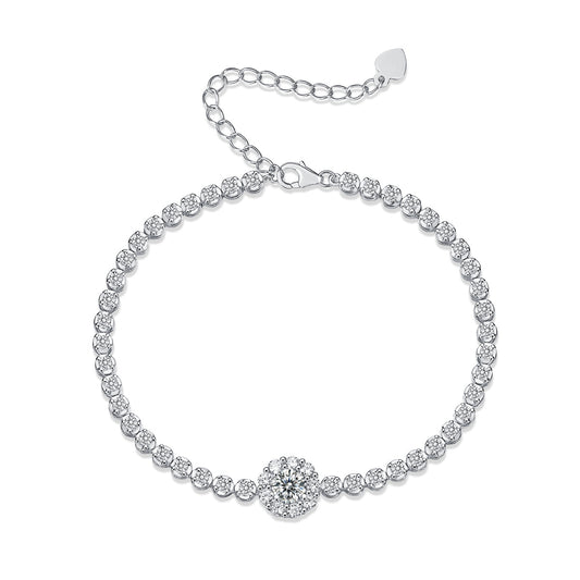 Die Brücke der Elstern Luxusmode Mosan Diamant Silber Schmuck Vergleichbar mit natürlichem Diamant Armband