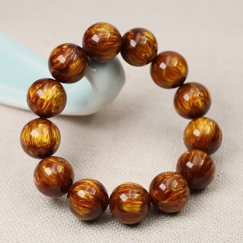 Golden silk sea willow bracelet men
