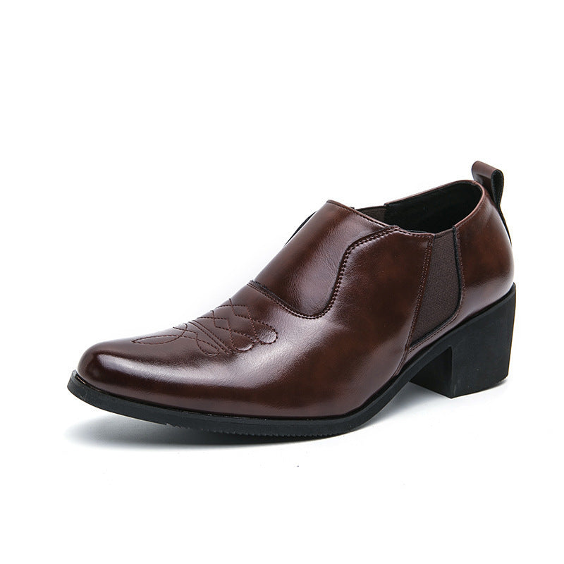 Fashion Men's Business Formal Platform Height Increasing Leather Shoes