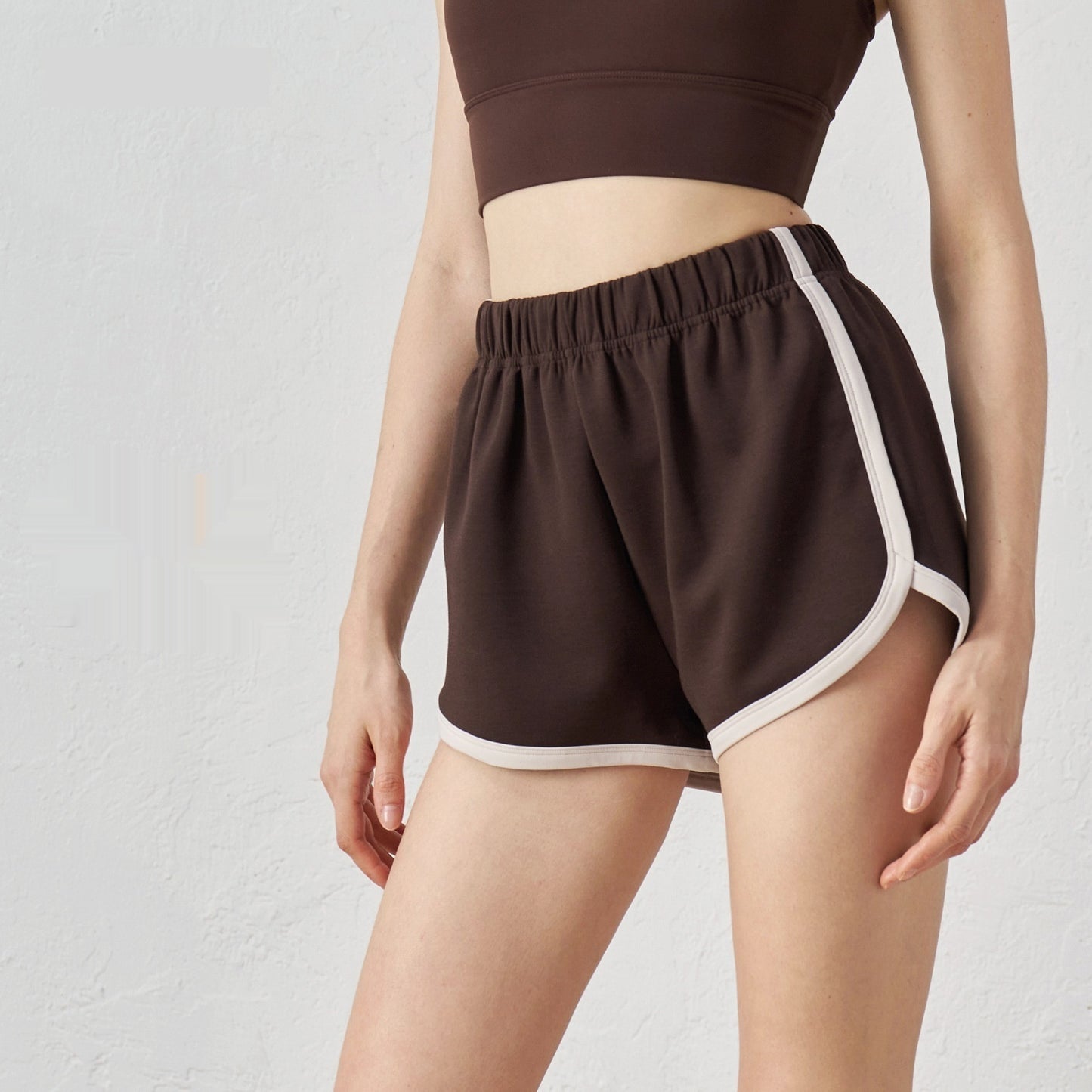Thin High Waist Retro Color Matching Sports Shorts