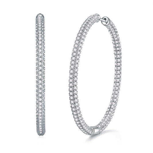 Licht Coco Luxus Mode Diamant Ohrringe Stud Set mit Mosan Diamant Silber Schmuck