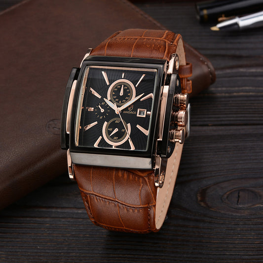 Herren Business Quarz Uhr mit Gürtel