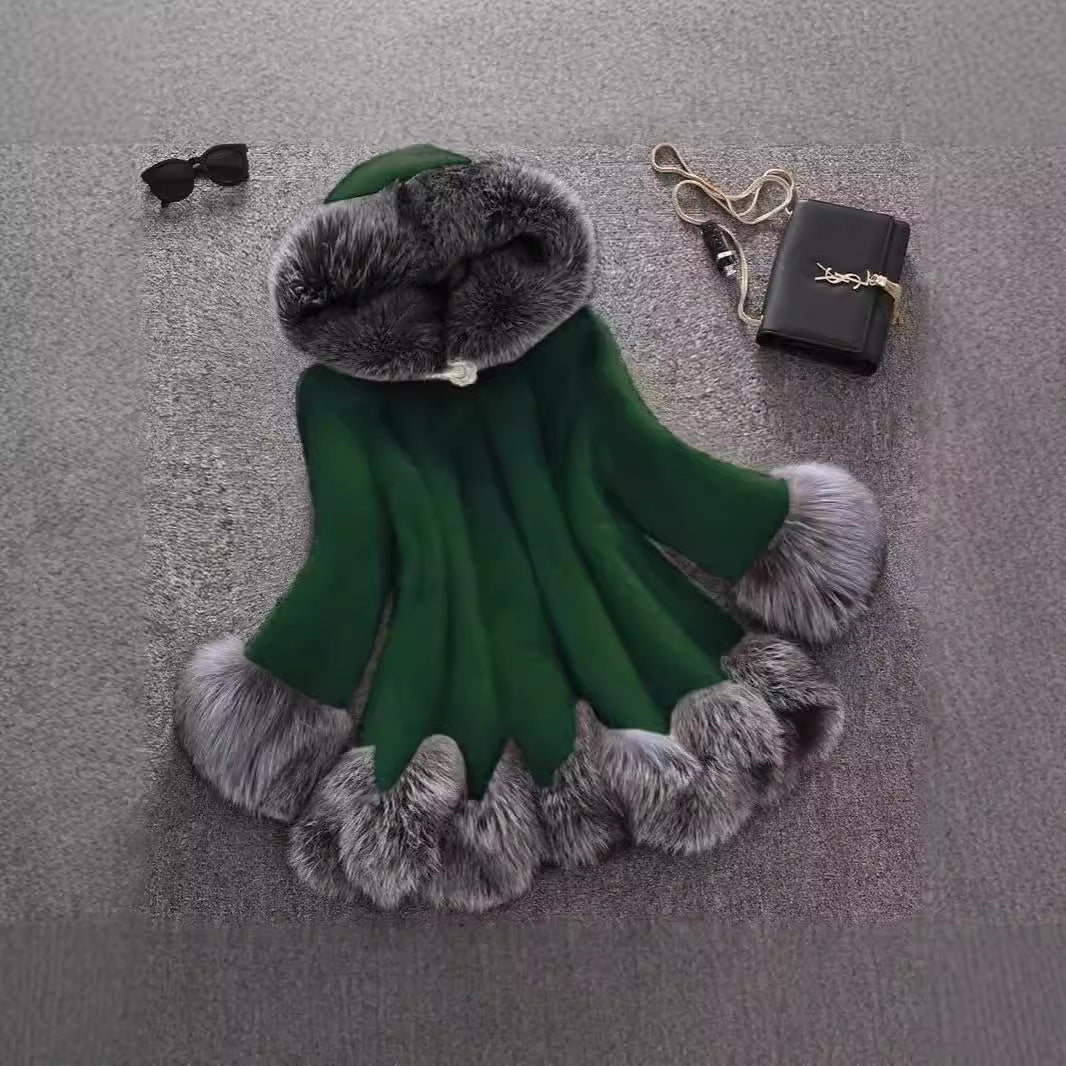 2024 Autumn And Winter New Fur Coat Women&#039;s Long Coat Mink Fox Fur Collar Imitation Fur Ladies Plus Size