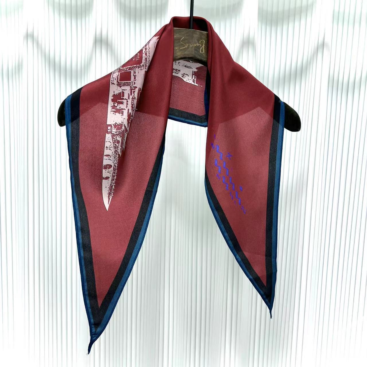 Diamond Neckerchief Crepe De Chine Scarf