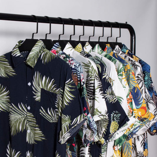Ins Super Hot Shirt Men&#039;s Summer Hawaii Bali Vacation Wind Sleeves Fancy Hainan Island Beach Village Clothing Trend