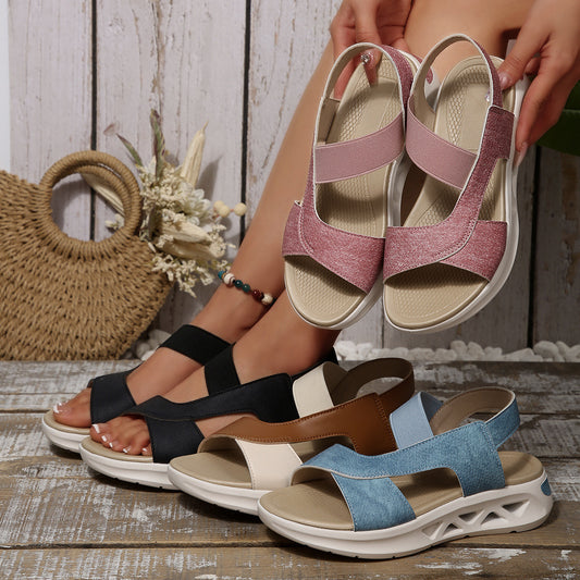 Women's Cloth Platform Beach Sandals