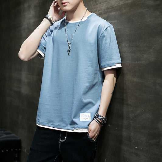 New Summer Pure Cotton T-shirt Short-sleeved T-shirt Men&#039;s Top Clothes