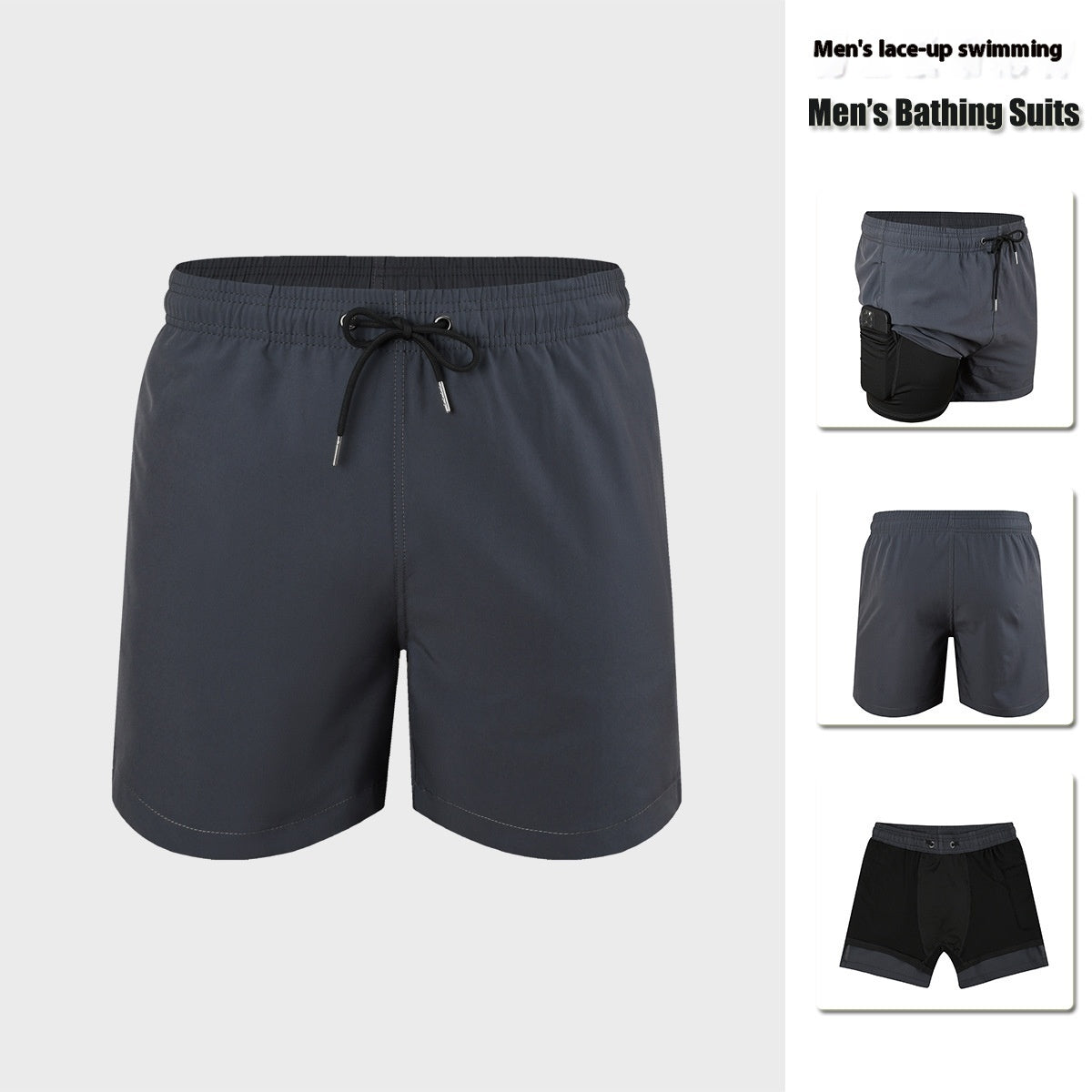 Men's Double-layer Swimming Trunks Anti-embarrassment XL Mens