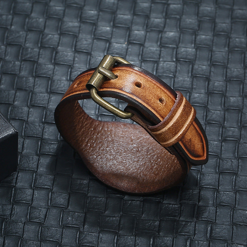 New Retro Distressed Leather Bracelet Simple Men